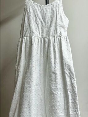 Old Navy White Swiss Dot A-Line Sundress